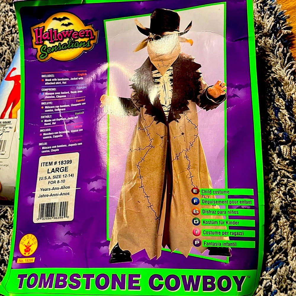 Halloween sensation tombstone cowboy costume size Large 12-14